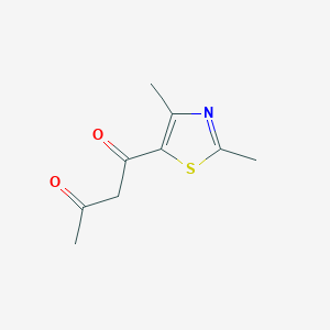 molecular formula C9H11NO2S B13076183 1-(Dimethyl-1,3-thiazol-5-yl)butane-1,3-dione 