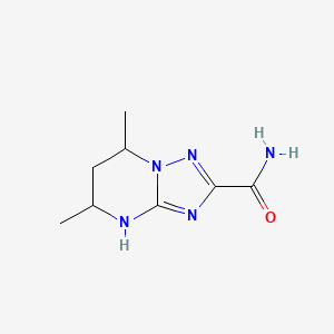 molecular formula C8H13N5O B13076215 5,7-Dimethyl-4H,5H,6H,7H-[1,2,4]triazolo[1,5-a]pyrimidine-2-carboxamide 