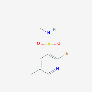 molecular formula C8H11BrN2O2S B13076227 2-Bromo-N-ethyl-5-methylpyridine-3-sulfonamide 