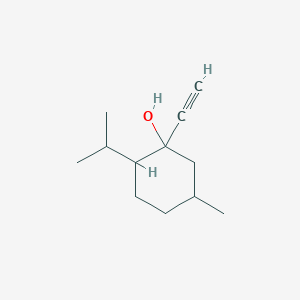 molecular formula C12H20O B13076245 1-Ethynyl-5-methyl-2-(propan-2-yl)cyclohexanol CAS No. 18083-99-3