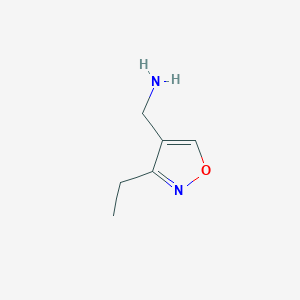 molecular formula C6H10N2O B13076267 (3-Ethyl-1,2-oxazol-4-YL)methanamine 