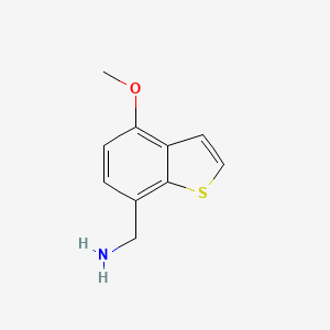 molecular formula C10H11NOS B13076276 (4-Methoxy-1-benzothiophen-7-YL)methanamine 