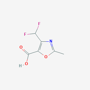 molecular formula C6H5F2NO3 B13076281 4-(Difluoromethyl)-2-methyloxazole-5-carboxylic acid 