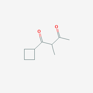 molecular formula C9H14O2 B13076287 1-Cyclobutyl-2-methylbutane-1,3-dione 