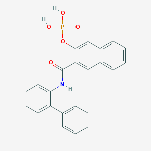 molecular formula C23H18NO5P B130763 3-羟基-N-(2'-联苯)-2-萘甲酰胺磷酸酯 CAS No. 140446-67-9