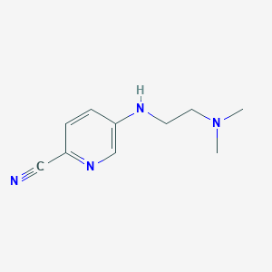 molecular formula C10H14N4 B13076300 5-([2-(Dimethylamino)ethyl]amino)pyridine-2-carbonitrile 