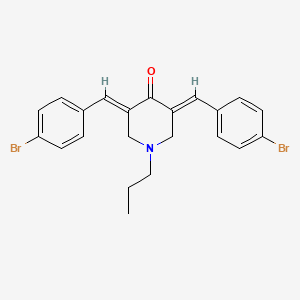 molecular formula C22H21Br2NO B13076326 3,5-Bis-(4-bromo-benzylidene)-1-propyl-piperidin-4-one 