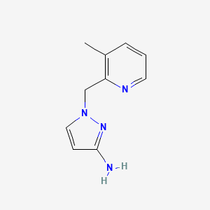 molecular formula C10H12N4 B13076339 1-[(3-Methylpyridin-2-YL)methyl]-1H-pyrazol-3-amine 