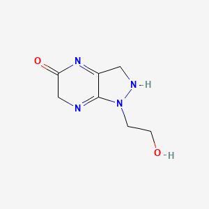 molecular formula C7H10N4O2 B13076368 1-(2-hydroxyethyl)-3,6-dihydro-2H-pyrazolo[3,4-b]pyrazin-5-one 