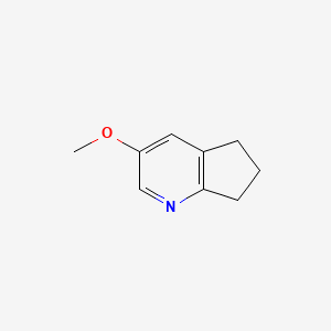 molecular formula C9H11NO B13076381 3-Methoxy-6,7-dihydro-5H-cyclopenta[b]pyridine 