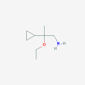 molecular formula C8H17NO B13076387 2-Cyclopropyl-2-ethoxypropan-1-amine 