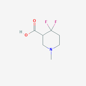 molecular formula C7H11F2NO2 B13076398 4,4-Difluoro-1-methylpiperidine-3-carboxylic acid 