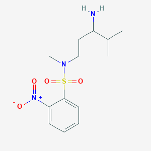 molecular formula C13H21N3O4S B13076424 N-(3-Amino-4-methylpentyl)-N-methyl-2-nitrobenzene-1-sulfonamide 