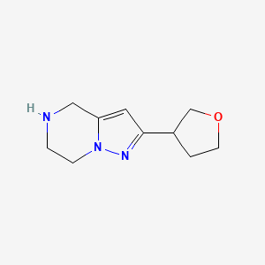 molecular formula C10H15N3O B13076448 2-(Oxolan-3-yl)-4H,5H,6H,7H-pyrazolo[1,5-a]pyrazine 