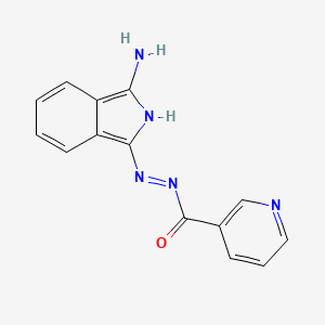 molecular formula C14H11N5O B13076463 Nicotinic acid (3-amino-isoindol-1-ylidene)-hydrazide 