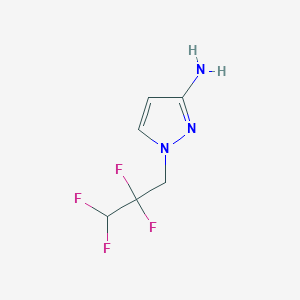 molecular formula C6H7F4N3 B13076471 1-(2,2,3,3-Tetrafluoropropyl)-1H-pyrazol-3-amine 