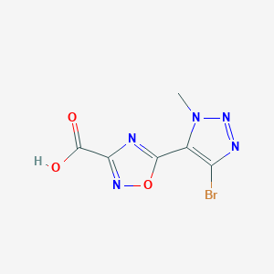 molecular formula C6H4BrN5O3 B13076495 5-(4-Bromo-1-methyl-1H-1,2,3-triazol-5-yl)-1,2,4-oxadiazole-3-carboxylic acid 