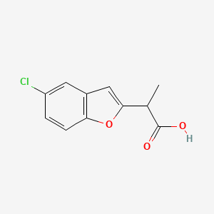 molecular formula C11H9ClO3 B13076500 2-(5-Chloro-1-benzofuran-2-yl)propanoic acid 