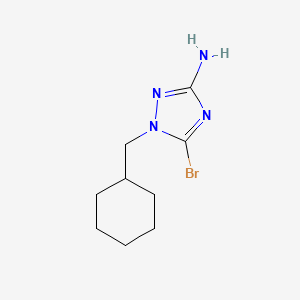 molecular formula C9H15BrN4 B13076507 5-Bromo-1-(cyclohexylmethyl)-1H-1,2,4-triazol-3-amine 