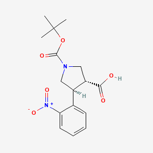 (3R,4S)-1-(tert-Butoxycarbonyl)-4-(2-nitrophenyl)pyrrolidine-3-carboxylic acid