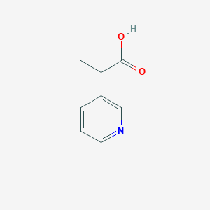 molecular formula C9H11NO2 B13076544 2-(6-Methylpyridin-3-yl)propanoic acid 