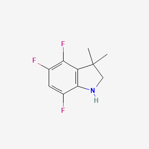 molecular formula C10H10F3N B13076549 4,5,7-Trifluoro-3,3-dimethyl-2,3-dihydro-1H-indole 