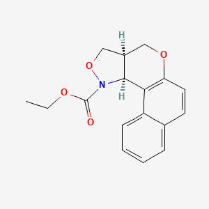 molecular formula C17H17NO4 B13076552 ethyl (13S,17R)-11,15-dioxa-16-azatetracyclo[8.7.0.0^{2,7}.0^{13,17}]heptadeca-1(10),2(7),3,5,8-pentaene-16-carboxylate 