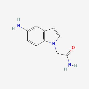 molecular formula C10H11N3O B13076573 2-(5-Amino-1H-indol-1-YL)acetamide 