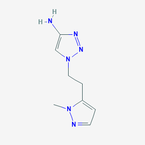 molecular formula C8H12N6 B13076594 1-[2-(1-Methyl-1H-pyrazol-5-yl)ethyl]-1H-1,2,3-triazol-4-amine 