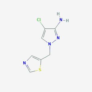 molecular formula C7H7ClN4S B13076595 4-Chloro-1-(1,3-thiazol-5-ylmethyl)-1H-pyrazol-3-amine 