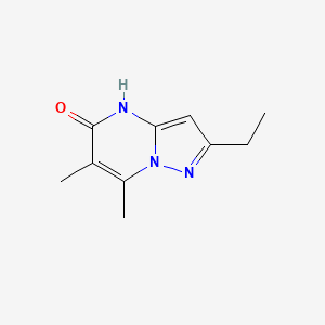 molecular formula C10H13N3O B13076635 2-ethyl-6,7-dimethyl-4H,5H-pyrazolo[1,5-a]pyrimidin-5-one 