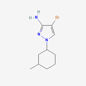 molecular formula C10H16BrN3 B13076651 4-bromo-1-(3-methylcyclohexyl)-1H-pyrazol-3-amine 