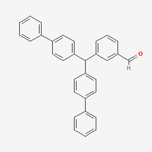 molecular formula C32H24O B13076707 3-(Di([1,1'-biphenyl]-4-yl)methyl)benzaldehyde 