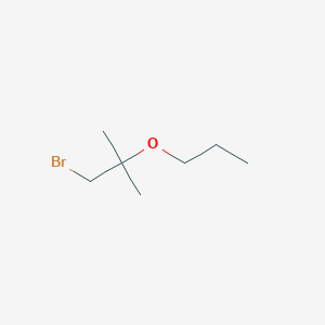 molecular formula C7H15BrO B13076708 1-Bromo-2-methyl-2-propoxypropane 