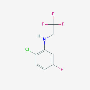 molecular formula C8H6ClF4N B13076765 2-Chloro-5-fluoro-N-(2,2,2-trifluoroethyl)aniline 