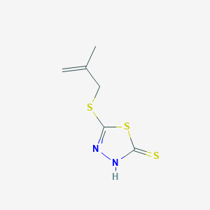 molecular formula C6H8N2S3 B13076768 5-[(2-Methylprop-2-en-1-yl)sulfanyl]-1,3,4-thiadiazole-2-thiol 