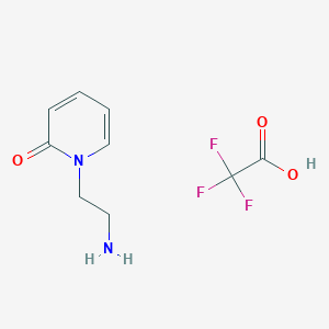 molecular formula C9H11F3N2O3 B13076775 1-(2-Aminoethyl)pyridin-2(1H)-one 2,2,2-trifluoroacetate 