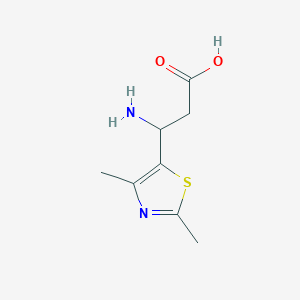 molecular formula C8H12N2O2S B13076790 3-Amino-3-(dimethyl-1,3-thiazol-5-YL)propanoic acid 