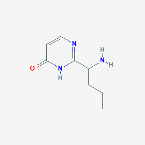 molecular formula C8H13N3O B13076797 2-(1-Aminobutyl)-3,4-dihydropyrimidin-4-one 