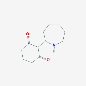 molecular formula C12H19NO2 B13076827 2-(Azepan-2-yl)cyclohexane-1,3-dione 