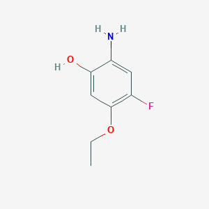 molecular formula C8H10FNO2 B13076843 2-Amino-5-ethoxy-4-fluorophenol 