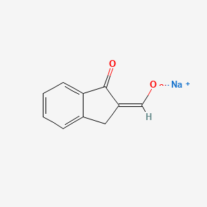 molecular formula C10H7NaO2 B13076849 sodium (1-oxo-2,3-dihydro-1H-inden-2-ylidene)methanolate 