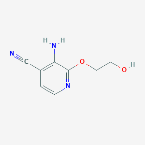 molecular formula C8H9N3O2 B13076880 3-Amino-2-(2-hydroxyethoxy)pyridine-4-carbonitrile 