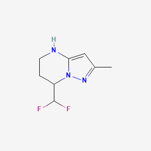 molecular formula C8H11F2N3 B13076902 7-(Difluoromethyl)-2-methyl-4H,5H,6H,7H-pyrazolo[1,5-a]pyrimidine 