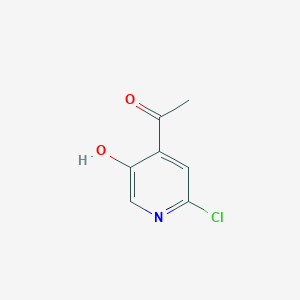 molecular formula C7H6ClNO2 B13076919 1-(2-Chloro-5-hydroxypyridin-4-YL)ethanone CAS No. 1196153-84-0