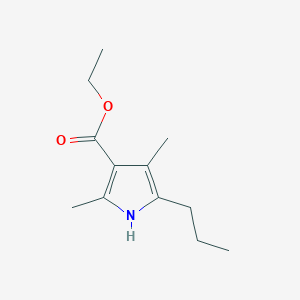 molecular formula C12H19NO2 B13076929 ethyl 2,4-dimethyl-5-propyl-1H-pyrrole-3-carboxylate 