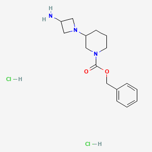 molecular formula C16H25Cl2N3O2 B13076936 Benzyl 3-(3-aminoazetidin-1-yl)piperidine-1-carboxylate dihydrochloride CAS No. 1179360-86-1