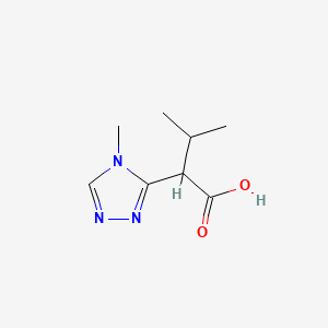 molecular formula C8H13N3O2 B13077010 3-methyl-2-(4-methyl-4H-1,2,4-triazol-3-yl)butanoic acid 