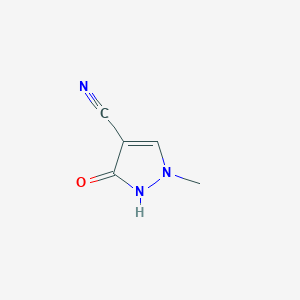 molecular formula C5H5N3O B13077012 3-Hydroxy-1-methyl-1H-pyrazole-4-carbonitrile 