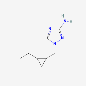 molecular formula C8H14N4 B13077033 1-[(2-Ethylcyclopropyl)methyl]-1H-1,2,4-triazol-3-amine 